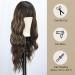Bogsea Long Wavy Brown Wig with Bangs - 26 Inch Heat Resistant Synthetic Fiber for Women - Buy Online on GoSupps.com