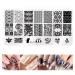 Nail Stamp Plate Gel Set - 22 pcs: Stamping Plates, Polishes, Stamper, Scaper, Templates - Flowers, Animals, Holidays, Summer, Lace Designs - Buy Online on GoSupps.com