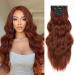 YDDM Hair Extensions Clip in Extensions Wavy hair extension with clips full of heads like real hair hair extreme clips cheap clip extensions synthetic hair part for women (24zoll 4pcs) 24 inch 350#