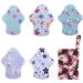 HEALLILY 6Pcs Reusable Menstrual Pads with Wet Bag Sanitary Cloth Napkins Panty Liner Washable for Women Ladies (Random Color)