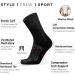 Men's Merino Wool Hiking Crew Socks 3-Pack - Warm & Thick Outdoor Athletic Socks (L-XL, Black/White/Light Grey) - Buy Online on GoSupps.com