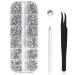 3972pieces Nail Art Rhinestones Kit Nail Gems Ab Flatback 6 Sizes Rhinestones for Nail Art Craft(Clear) K clear&AB