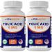 2 Pack - Vitamatic Folic Acid 5mg (5000 mcg) - 120 Vegetarian Tablets - (Vitamin B9 Folate) (Total 240 Tablets)