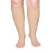 Extra Wide Calf Compression Socks Toeless for Women Men 20-30 mmHg Plus Size Beige X-Large