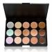JewelryWe 15 Colors Concealer Makeup Palette | Contouring Kit with Blender & Brush | International Shipping Available - Buy Online on GoSupps.com