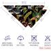 Multi-Colored Dog & Cat Triangle Scarf - Tropical Birds & Leaves - 2-Piece Set for All Sizes - Buy Online on GoSupps.com