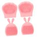 Beatifufu 4 Pieces Cleansing Brush Rabbit Ears Body Massager Facial Cleansing Brush Hand Massager Face Massager Silica Gel Miss Bear Paw Household