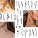 Cerlaza 75 Tiny Black Flower Temporary Tattoos - Realistic Wild Floral Designs for Women - 16 Sheets Small Fake Tattoos for Face, Hands, Legs, and Body - Buy Online on GoSupps.com