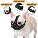 ILEPARK French Bulldog Muzzle - No Cover Forehead Adjustable Mesh Anti-Biting for Short Snout Dogs (Large Black) - Comfortable & Breathable - Buy Online on GoSupps.com