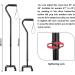 Adjustable BeneCane Quad Cane with Offset Soft Cushioned Handle - Lightweight and Stable Walking Aid for Men & Women in Black - Buy Online on GoSupps.com