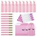 TCJJ 40 PCs eyelash shampoo bottle brushes set contain 10pcs eyelash brushes 10PCs eyelash brush pipes 10PCs eyelashes shampoo foam donor bottle 10pcs eyelashes Aftcare pocket l