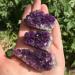 Natural Crystal Rough Natural Quartz Crystal 3pcs Natural Raw Amethyst Quartz Purple Crystal Cluster Stones Specimen Home Decoration Crafts Decoration Ornament Home Office Decor
