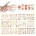 Autumn Nail Stickers Fall Nail Stickers Autumn Maple Leaves Pumpkin Turkey Nail Art Stickers Thanksgiving Themed Water Transfer Nail Decorations 12 Sheets/Set Fall Nail Decals