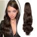 Dcbaboo Ponytail Extension Curly 18inch Claw Clip in Ponytail Hair Extensions Long Wavy Synthetic Pony tails Natural Wave One Piece Hairpiece Fake Ponytail for Women Ash Brown 18 inch 140g Ash Brown