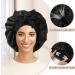 Welrog Satin Hair Hood for Women | Double-Sided Satin Silk Sleep Bonnet | Hair Protection for Night | Flower/Black Design - Buy Online on GoSupps.com