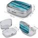 Turquoise Beach Pill Box - Decorative 2 Compartment Medicine Organizer | Portable Metal Pill Case for Pocket & Purse - Buy Online on GoSupps.com