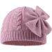 XIAOHAWANG Baby Girl Winter Hat - Cute Bow Knitted Beanie for Toddler Girls 2-6 Years (Purple) - Buy Online on GoSupps.com