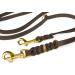 Premium COPCOPET 3-Way Adjustable Dog Leash | Handmade Fat Leather Braided Leash with Brass Fittings - 2m x 15mm Cognac - Buy Online on GoSupps.com