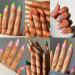 6 Packs (144 Pcs) Medium Press On Nails Almond False Nails with Designs Fake Nails with Glue On Nails Set Stick On Nails for Women and Girls press on false nails colour1