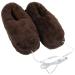 USB Electric Heating Slippers Foot Warmer Electric Heated Shoes Winter Shoes for Adults (Medium) Black Medium