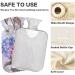 Naanle 2L Transparent Hot Water Bottle - Hortensia Flower & Bee Design for Menstrual Cramps Pain Relief Hand/Foot Heat & Cold Therapy - Buy Online on GoSupps.com