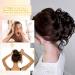 Brown Wavy Curly Hair Bun Extension with Hair Rope and Hairpin - Voluminous Bridal Hairstyle Chignon Updo Hairpiece - Buy Online on GoSupps.com