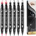 Pen Eye Liner Stencil | Black Eye Liner Liquid Pencil Eye Liners - Double-Headed Eye Liner Pen Long-Lasting Liquid Liner with Eye Makeup Stencil Cat Eye Winged Eye Liner - Buy Online on GoSupps.com