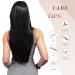 Feshfen Clip-In Extensions - 4PCS Synthetic Hair Extensions 50cm Smooth Long Black Hair for Women - Buy Online on GoSupps.com