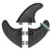 Surf Squared Large Fin Sets - Honeycomb Fiberglass Performance Surfboard Fins - Compatible with Futures Single Tab or FCS1 Twin Tab Surfboards - Ride as Twin, Thruster or Quad Twin Tab 3-Fin Set
