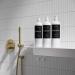 MOIIKKO 32oz Refillable Shampoo and Conditioner Bottles - Pack of 3, White Dispensers with Waterproof Labels - Modern Bathroom Accessories - Buy Online on GoSupps.com
