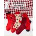 Chinese New Year Red Cotton Socks 5 Pairs for Women | Comfortable & Breathable | Autumn/Winter | Size 34-39 | Red-3 - Buy Online on GoSupps.com