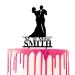 CARISPIBET Custom Wedding Cake Topper | Mr & Mrs with Personalised Surnames Cake Topper