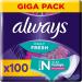 Always dailies panty inserts women Slim Fresh normal (100 tying) giga pack with fresh fragrance suitable for all slip forms breathable flexible 100 pieces (1 Pack) New