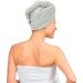 ERINA Cotton Hair Wrap Towel Pack of 2 - Super Soft Twist Turban with Button for Women - Great for Home, Hotels, Salons, Spas - Grey (2 Pack) - Buy Online on GoSupps.com