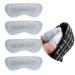 Premium Durable Leather Breathable Heel Grips Pad for Shoes Too Big 4 Pieces Heel Cushions Inserts for Loose Shoes Prevent Heel Slip &Blister Heel Liners Reusable Improved Shoe Fit Unisex (Grey)