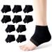 Rishaca Moisturizing Gel Socks Repair Cracked Heels Treatment, Dry Foot Skin Open Toe Silicone Sock for Spa, Day Night Care for Women (10 Pair/Black) 10 Women Black