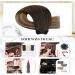 Moresoo Brown Balayage Sew in Hair Extensions 18 Inch - Dark Brown to Light Brown Ombre with Blonde Highlights - Double Weft Human Hair Extensions - 100g Pack - #4/10/16 - Buy Online on GoSupps.com