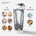 Rechargeable Electric Protein Shaker Bottle - 18oz BPA-Free Blender Cup for Gym & Home - Dark Grey - Buy Online on GoSupps.com