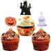 6Pcs Halloween Birthday Cake Topper Halloween Cupcake Topper Haunted House Glitter Spooky RIP Tombstone Pumpkin Bat Cat Spider Skull Cupcake Toppers for Halloween Themed Party Cake Decoration Supplies - Buy Online on GoSupps.com