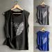 Women's Sleeveless Flying Birds Feather Print Tank Top - Round Neck Loose Pullover Blouse - Buy Online on GoSupps.com