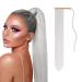 JJstar 70 cm Long Straight Ponytail Hairpiece Synthetic Hair Extension Braid Extension for Women Girls (Platinum Blonde)