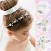 Sibba Flower Girl Headpiece Silver Wedding Headband Pearl Hair Accessory Princess Crystal Head Wear Women White Rhinestones Hairbands Bridal Hair Hoop for Birthday Party First Communion - Buy Online on GoSupps.com