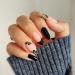 Shop Black French Press Nail Almond Medium - Dainty Daisies & Nude Camelia Acrylic Press-On Nails with Glue | Stylish Manicure for Teens - Buy Online on GoSupps.com