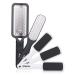 Feet Scrubber Dead Skin 5 Pack - KENED Foot File Callus Remover for Feet Professional Pedicure Kit with 2 x Metal Foot Grater 3 x White Double-Sided Pedicure Tools for Feet Care Black+white