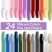 LAGUNAMOON Gel Nail Polish Set for DIY and Professional Use Soak-off Gel Polish Kit of 24 Colours with Base and Top Coat Primer Dryer Peel Off Tape Glitter Powders - Rainbow Colors Matte + Shiny Rainbow Spectrum - Matte / Gloss - Buy Online on GoSupps.com