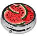 Red Watermelon Round Pill Box | 3 Compartment Portable Organizer for Travel Vitamins & Medications - Buy Online on GoSupps.com