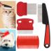 Molain Cat Dog Flea Comb 4 Pieces Pet Tear Stain Remover Comb Set Pet Dog Cat Grooming Comb (Red)
