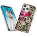 ARSTVEC protective cover for iPhone 13 Pro Max girls women glitter pearl glitter shiny glittering narrow soft tpu protective cover for iPhone 13 Promax 6.7 leopard pattern pink flower pattern with flower pattern