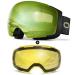 Odoland Magnetic Interchangeable Ski Goggles with 2 Lens, Large Spherical Frameless Snow Snowboard Goggles for Men Women Black Frame Green Lens Vlt 35%