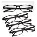LUFF 4Pcs Anti-Blue Ray Reading Glasses Portable Ultralight Readers 2.75X 4pack Full Frame-black